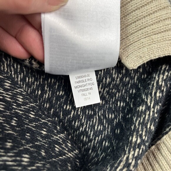 GAP Sweater Pullover Fair Isle Cotton Wool Blend Black Tan - Picture 10 of 11